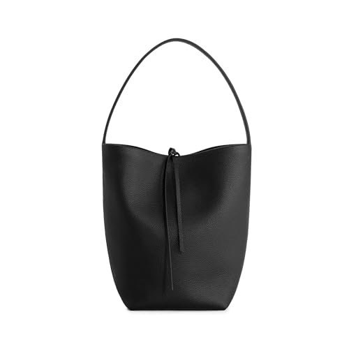 beful Black Leather Bucket Bag