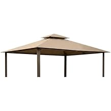 Garden Winds Heavy Duty Reinforced RipLock 500 Replacement Canopy Top Cover Compatible with Kingsbury 10 x 13 Gazebo Model GZ584 - Beige