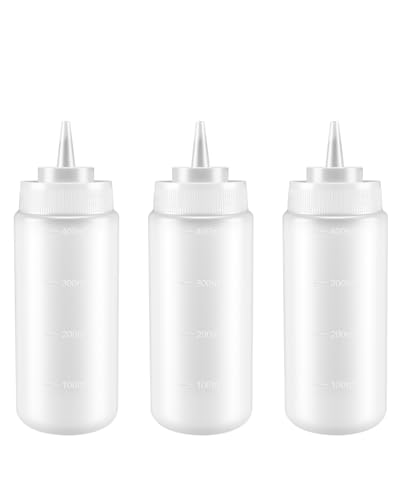 Image of VAKUKK Squeeze Bottle for Ketchup Mustard Kitchen Use,16oz,white