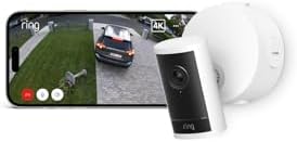 Ring Außenkamera Pro mit PoE-Adapter (Outdoor Camera Pro, neueste Generation), Sicherheitskamera, Retinal 4K, bis zu 10x-Zoom, Radarerfassung, 30 Tage Gratiszeitraum für Ring-Abonn