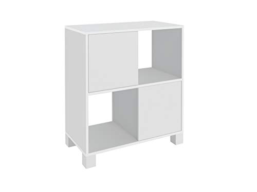 Balcão Baixo Multiuso 2 Portas 4 Nichos Kuad Artany - Branco