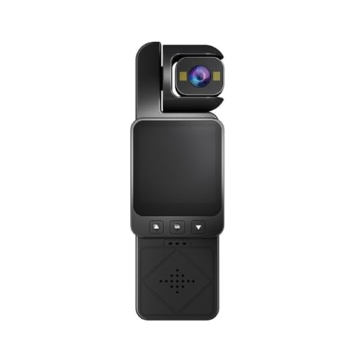 EasyByMall Caméra portable rotative à 360° avec audio, écran 1,54", vidéo HD 720p, grand angle de 140°, enregistrement en boucle pour voyage, sport, travail