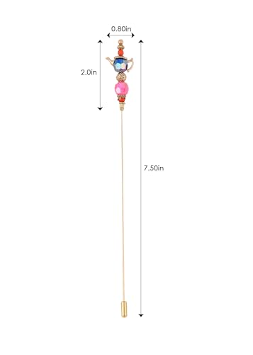 Image of Alilang Gold Magic Lamp Hat Pin Retro Long Handle Hat and Lapel Pins with Flexible Bendable Design on Hats, Scarves, and Suits