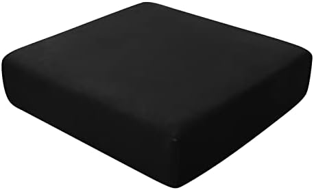 SYLC Sofa Seat Cushion Covers, Sofa Cushion Slipcovers Stretch Velvet, Couch Cushion Covers Replacement for Individual Cushion with Elastic Bands (Dark gray,Large 4-Seater)