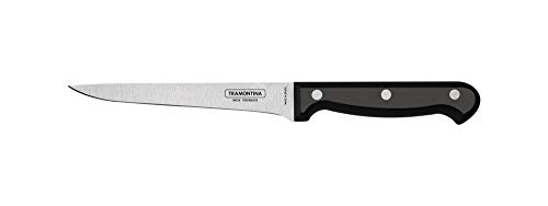 Image of TRAMONTINA Ultracorte 6-Inch Boning Knife | Stainless Steel Blade | Black Polypropylene Handle | Dishwasher Safe | Antimicrobial Protection