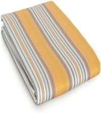 Corredocasa Tenda da Sole a Righe Strette con Anelli per Esterno da Balcone in Tessuto Resistente che Protegge dai Raggi Solari (Giallo, 140L x 300A cm (1 Pannello))