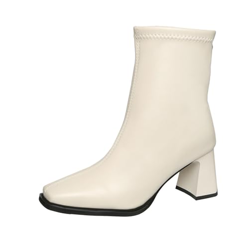 Bottines courtes pour femme en similicuir uni classique à zip