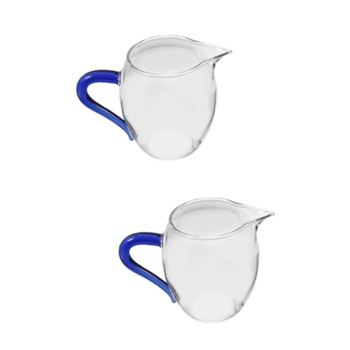 MUCKLILY 2pcs Glass Justice Cup Water Pitcher Water Jug Drinking Glasses Glass Mugs Beverage Cup Drinking Cup Water Cup Tea Pitcher Glass Cups for Water Coffee Pot Camping Mug Tea Cup