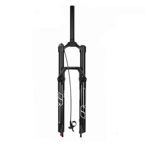 チマウンテンバイクサスペンションフォーク mtb フロントフォーク 26/27.5/29インチ マウンテンバイクサスペンションフロントフォーク、140mmトラベル、オイルガスハイブリッドショック吸収システム、9*100mmクイックリリース、調整可能なダンピ