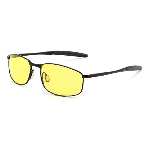 Image of FEISEDY Rectangle Polarized Square Sunglasses for Men Women B2444 | Photochromic, Night Vision, Automatically darken in sunlight, 100% UV400, Driving, Fishing, Climate Pledge Friendly