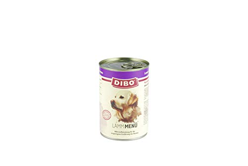 DIBO Menü Lamm, 6 x 400g-Dose, Hundefutter, Nassfutterohne Konservierungsstoffe, Reine Fleischdosen aus frischem und natürlichem Fleisch Qualität
