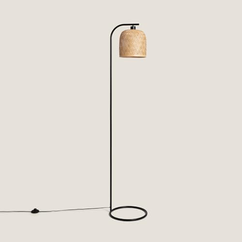 LEDKIA LIGHTING - Lámpara de Pie | Diseño Moderno y Elegante | Altura 1.58m | Soporte 40W | Protección IP20 | Fabricada en Bambú, Natural