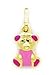 14ct amarillo Rosa esmalte oso de peluche lámpara de techo - mide 15 x 7 mm - JewelryWeb