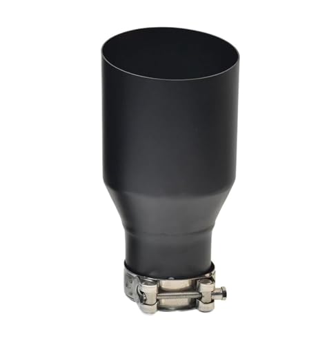 Tuyau d'échappement universel noir mat 63mm vers 89mm en inox pour personnalisation auto
