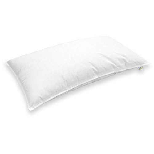 Vitabo Kapok-Kopfkissen, Kissen aus 100% Naturfaser, Schlafkissen mit weicher Füllung, individuelle Füllmenge, ideal für unterwegs, vegan, antiallergen und temperaturregulierend, 65 x 40 cm Cover