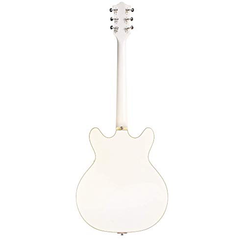 Guild Guitars Starfire V Semi-Hollow Body Electric Guitar, Snowcrest White, Double-Cut W/Tremolo, Newark St. Collection, With Hardshell Case #TOP2