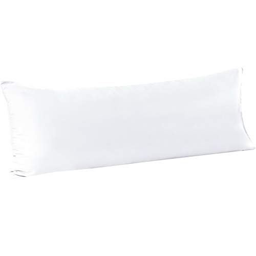 FLXXIE Body Pillow Cover - Super Soft Microfiber 20x54 Body Pillow Case - Envelope Closure, Wrinkle, Stain Resistant White Body Pillow Cover, 20x54, White