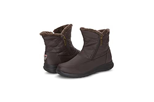 Sporto Daria Women's Winter Boots | Rain & Snow Boots | Waterproof, Insulated, Soft & Warm Fur-Lined, Anti-Slip Boots for Ladies | Ankle Height Boots with Dual Zippers