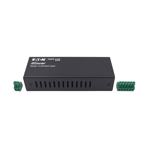 Image of Eaton Tripp Lite Series Dante 2-Channel Analog Audio Decoder with PoE Power Supply Option up to 100 Meters (328 ft), Phoenix Connector, PCM 2.0 44.1kHz /48kHz /96kHz up to 24 Bit (A130-DNT-DEC)