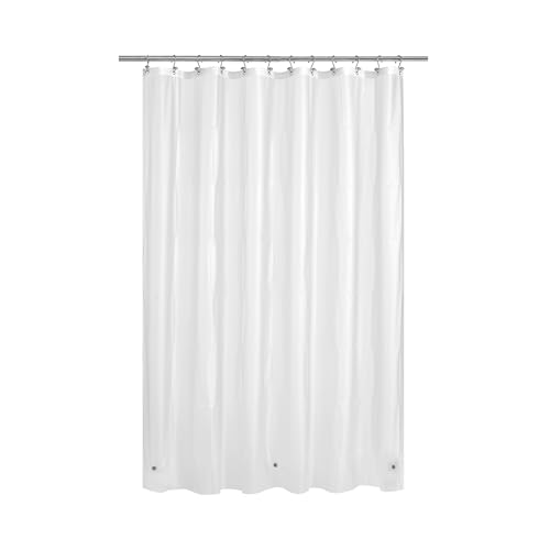 Image of Mrs Awesome Long Shower Curtain Liner with 3 Magnets, 72x78 Frosted PEVA Shower Liner, 78 Length Plastic Shower Curtain for Bathroom, Waterproof, 72 x 78, Frost
