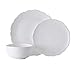 Mikasa Abigail Bone China Lightweight Chip Resistant 12 Piece Dinnerware Set, Service for 4, White