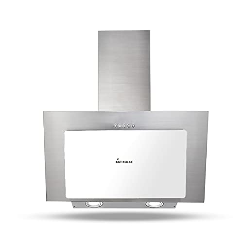 Afzuigkap 60 cm | Muur Afzuigkap met stahoogte | roestvrij staal | wit glas | Drukknopbediening | BASE604WED - Image 3