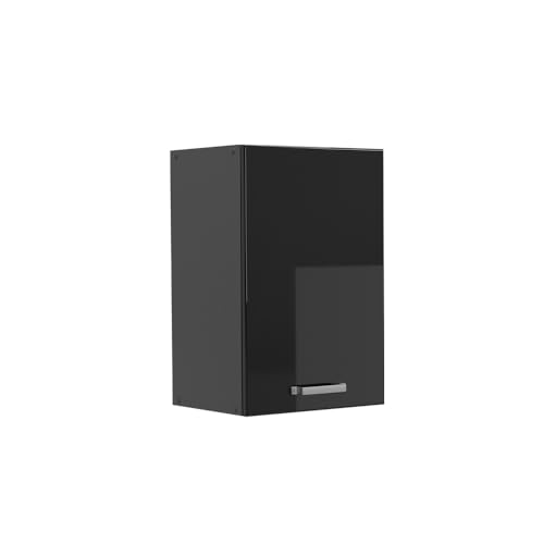 Vicco Elément Haut de Cuisine R-Line, Noir Haute Brillance, 40cm, pour Une Combinaison Libre au Sein de systèmes de Cuisine modulaires