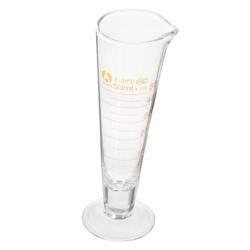 Cabilock Lab Measuring Cup 50ml Glass Beaker Wide Rim Graduated Scale for Easy Reading for Science Experiments