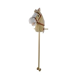 TACHAN – Horse Head with Deluxe Stick – With Sounds and Wheels for Easy Sliding – Toy Horse for Boys and Girls – Light Brown – 90cm Height (CPA Toy Group 727T00729)