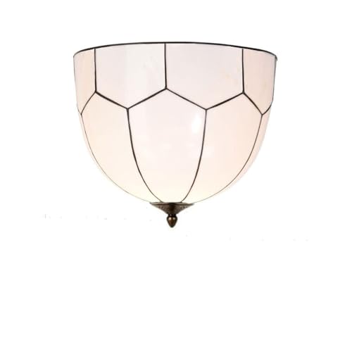 Plafonnier Tiffany Carraway haut de gamme avec vitrail assemblé main