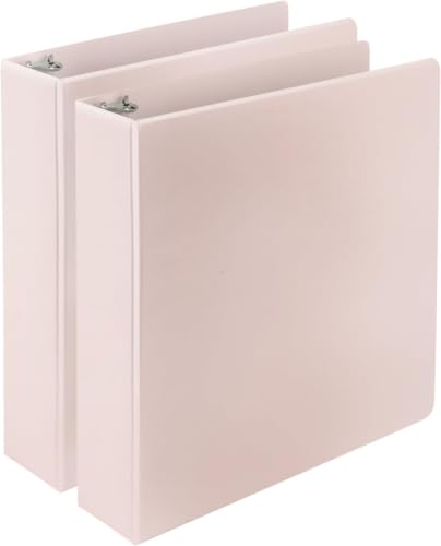 Image of Samsill Plant-Based 2 Inch Durable D-Ring, View Binder, Eco-Friendly, USDA Certified Biobased, Rose, 2 Count (Pack of 6)