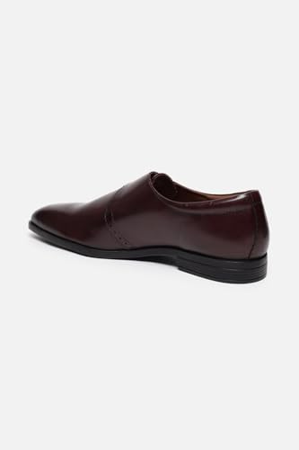Image of Louis Philippe Men Premium Leather Breathable Lining Material Anti Slip with Heel TPR Sole Formal Monk Shoes
