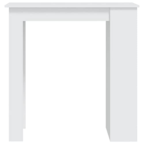Mange-debout blanc en bois table de bar gain de place fixe