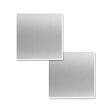 LAVMHAB 304 Edelstahlblech 100mm x 100mm, 1,5mm Stärke Rechteckige Edelstahlplatte, Gebürstetes Edelstahl Blech mit Schutzfolie für Modellbau, Handwerken & DIY (2 Stück)