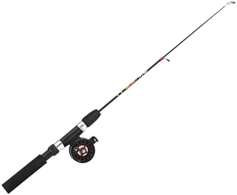 Portable Ice Fishing Rod and Reel Combo - Lightweight, Short Design for Winter Outdoor Fishing Adventures Black