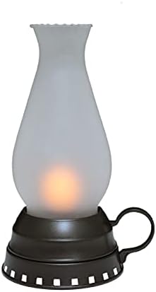 Miniatura 3 de Farol de vela sin llama de cristal esmerilado LED de bronce vintage, 8 pulgadas