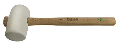 Peddinghaus 346652201 Maillet de carreleur en caoutchouc bombée, Blanc/beige, 65 mm