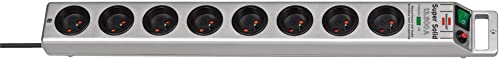 Brennenstuhl Multiprise Super-Solid argenté, 8 Prises, avec parasurtenseur et 2,5m de câble (13.500A)
