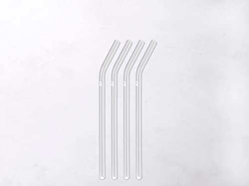 ZWILLING Sorrento cam pipet, sürdürülebilir ve tekrar kullanılabilir, borosilikat cam, soğuk ve sıcak içecekler için, 4 adet, uzunluk: 23 cm, kavisli şekil, renk: şeffaf, temizleme fırçası dahil