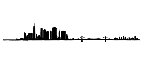 The Line - New York V2 - Sagoma decorativa da parete - Skyline - 50 cm - nero