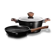 Berlinger Haus Non-Sticking Cookware Set – Ergonomic Delicate Contact Deal with, Turbo Induction Based mostly and Elegant Design – embrace Frypan, Casserole with Lid and Plastic Lid 1 computer | 4 – Piece - Image 7
