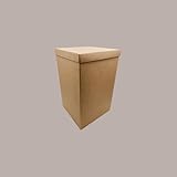 Lucgel Scatola Baule con Coperchio Carta Avana Liscio, 345x345x600 mm, 1 pezzo