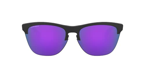Image of Oakley Man Sunglasses Matte Black Frame, Prizm Violet Lenses, 63MM