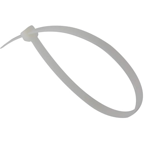 Image of GTSE 8 inch White /Clear Zip Ties, 1,000 Bulk Pack, 40lb Strength, UV Resistant Small Nylon Cable Ties, Self-Locking 8 Inch Tie Wraps