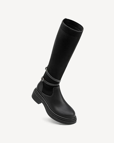 Women's Punk Round Toe High Boots3