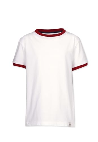 Band of Rascals Kinder Kurzarm T-Shirt Ringer aus Bio-Baumwolle White-Brick-red Gr. 146