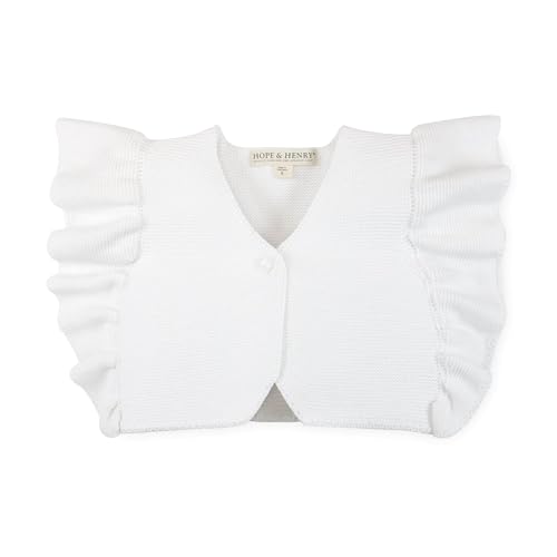Image of Hope & Henry Girls' Long Sleeve Fancy Cardigan Sweater with Stripe Trim