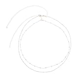 IMIKEYA Cadena de Cintura Femenina Doble Capa con Perlas Simuladas Cinturón Metálico Ajustable para Cuerpo Accesorio de Moda para Fiestas y Festivales Joyería Elegante y Duradera
