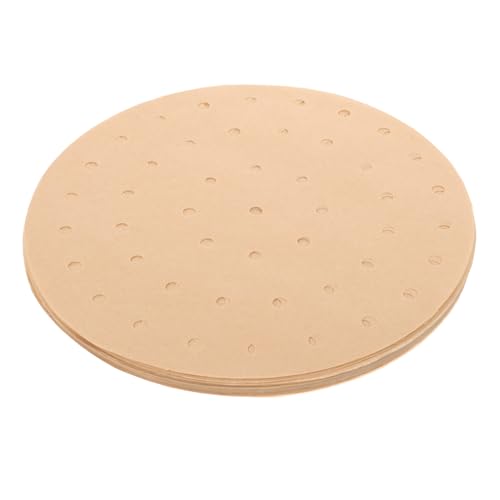 MUELODSIC 200枚 エアフライヤー用耐熱防油紙 丸型 入り 食品グレード蒸し器用パーチメントペーパー オーブン兼用 油吸収で健康調理に適したキ