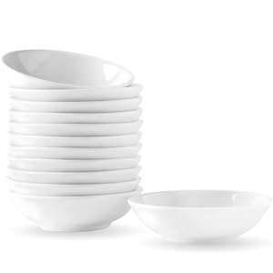 UIBFCWN Dipping Bowls Sets of 12 – Soy Sauce Dishes, 1.2 Oz White Bowls/Dishes, Mini Tiny Bowls for Sauce, Ketchup, Serving, Spice